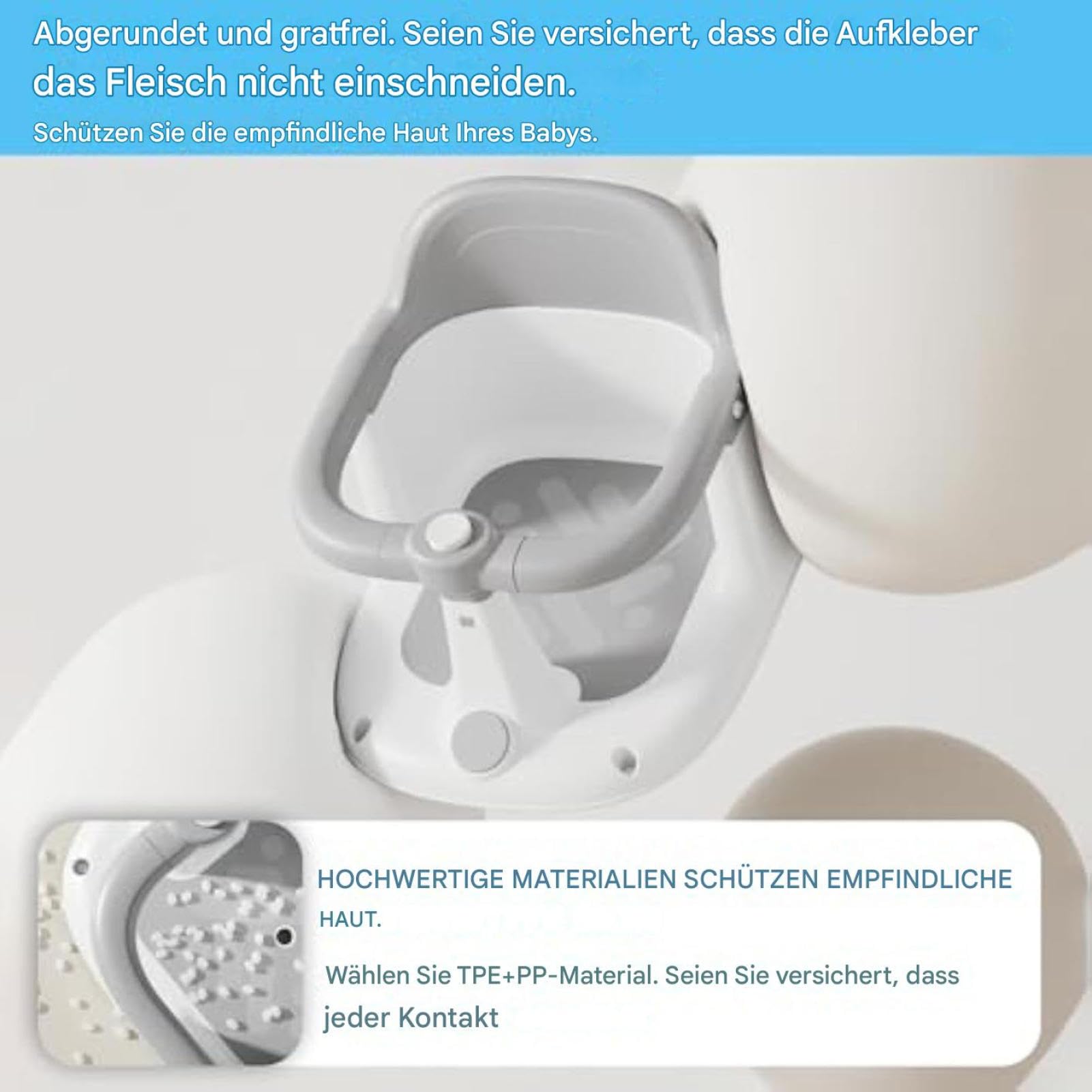 Sedile da bagno per bambini, antiscivolo, con ventose
