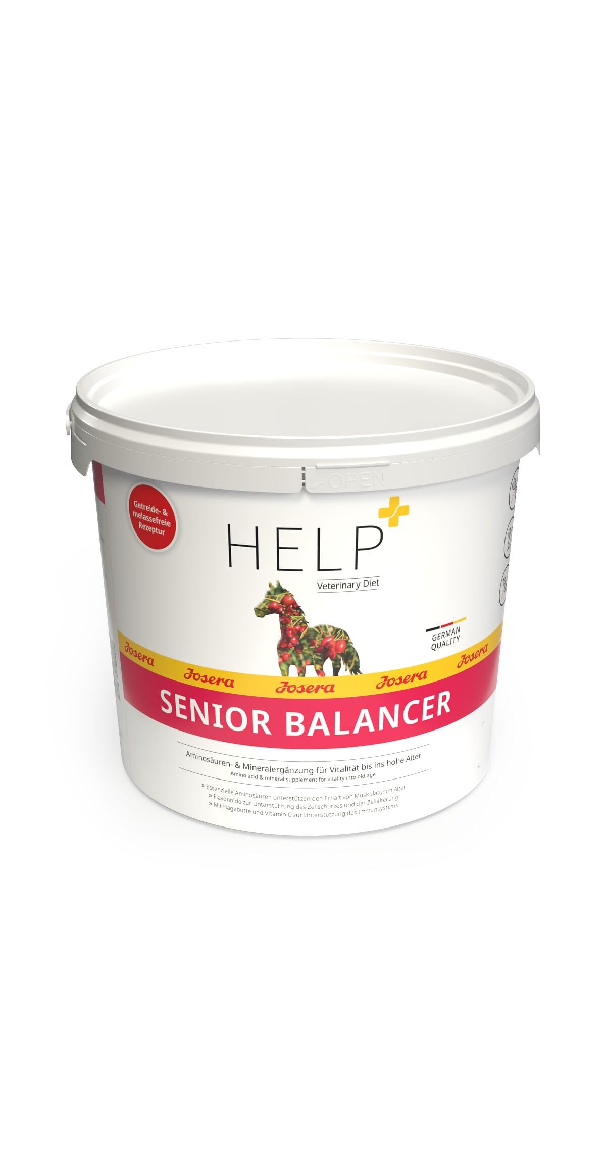 JOSERA Help SeniorBalancer (1 x 4 kg), cibo per cavalli di alta qualità, formula senza cereali e melasse, senza zuccheri aggiunti, favorisce la conservazione muscolare in età avanzata, buona fornitura