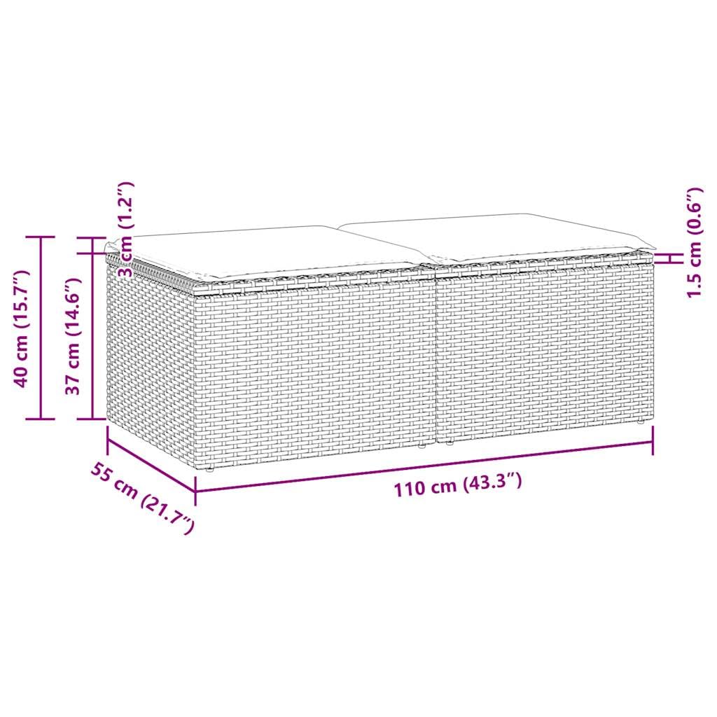 2-TLG. Sofa ogrodowa z poduszką czarna poli rattanowa, odporna na promieniowanie UV, modułowa konstrukcja, na taras, balkon i na zewnątrz