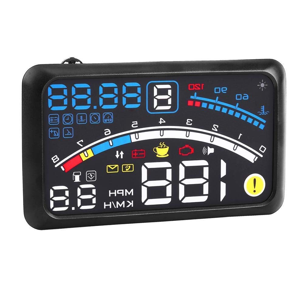 KSTE Samochodowy wyświetlacz Heads Up, 14.0 cm HD OBD2 Car HUD Head Up Speed Display Over Speed Warning Play