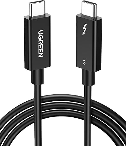 UGREEN Cable Thunderbolt 3 de 6.6 pies, transferencia de datos de 40 Gbps, pantalla 5K, 100 W, USB C 3.1 Gen 2, cable para iPhone 1515 Pro