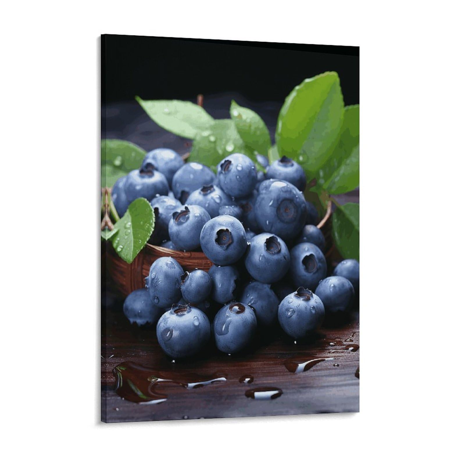 Delicious Blueberries Canvas Wall Art for Bedroom 12x16inch Canvas Prints Artwork for Walls Modern Picture Artwork Painting for Living Room Aesthetic Wall Paintings for Bathroom Kitchen Offic