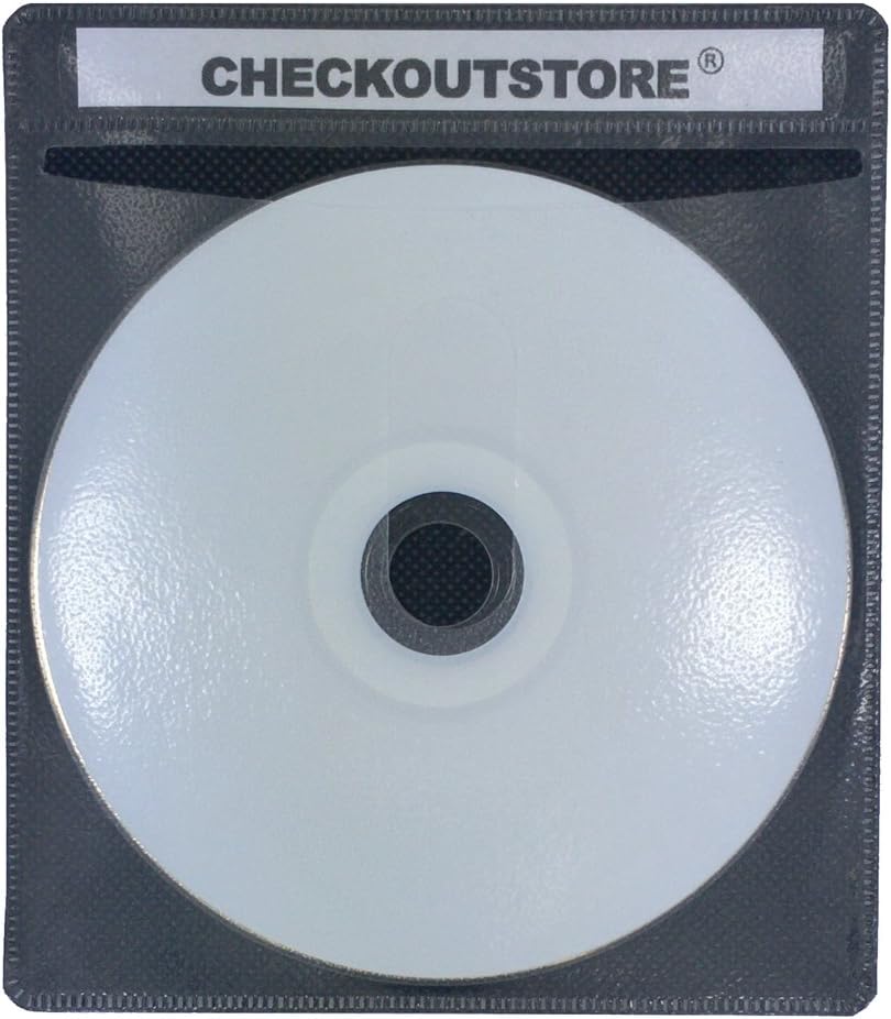 CheckOutStore (2000) Premium CD Double-Sided Storage Plastic Sleeve (Black)