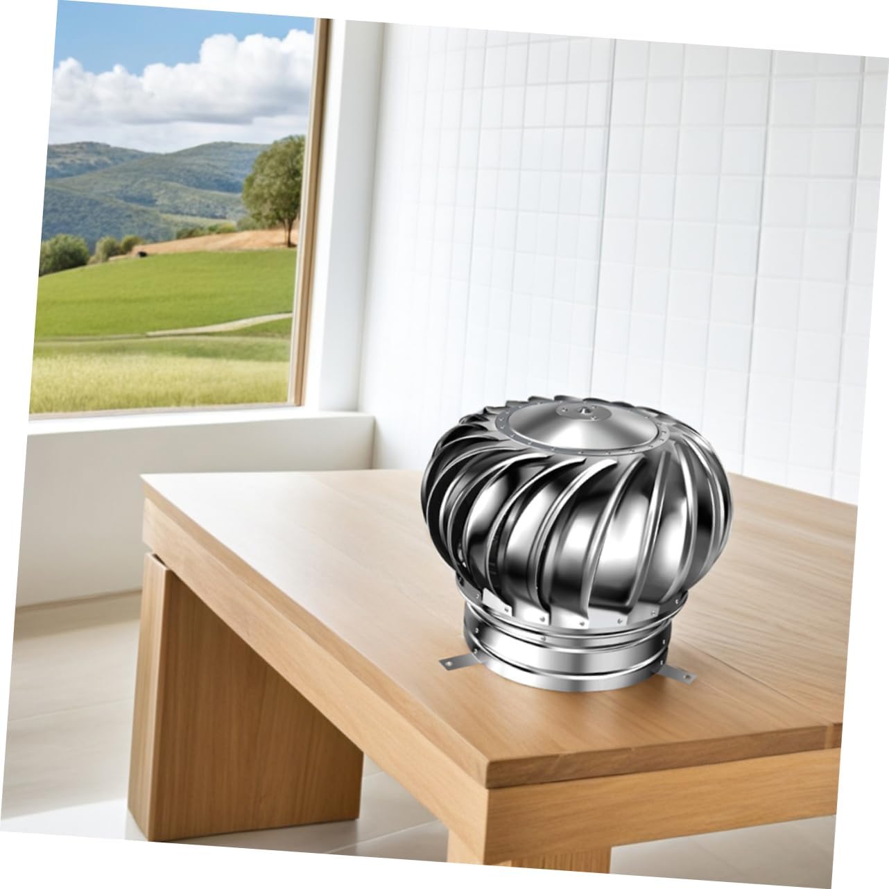 Tofficu Roof Ventilation Systems Rainproof Chimney Cap Ventilation Cap Stainless Steel Chimney Top Covers