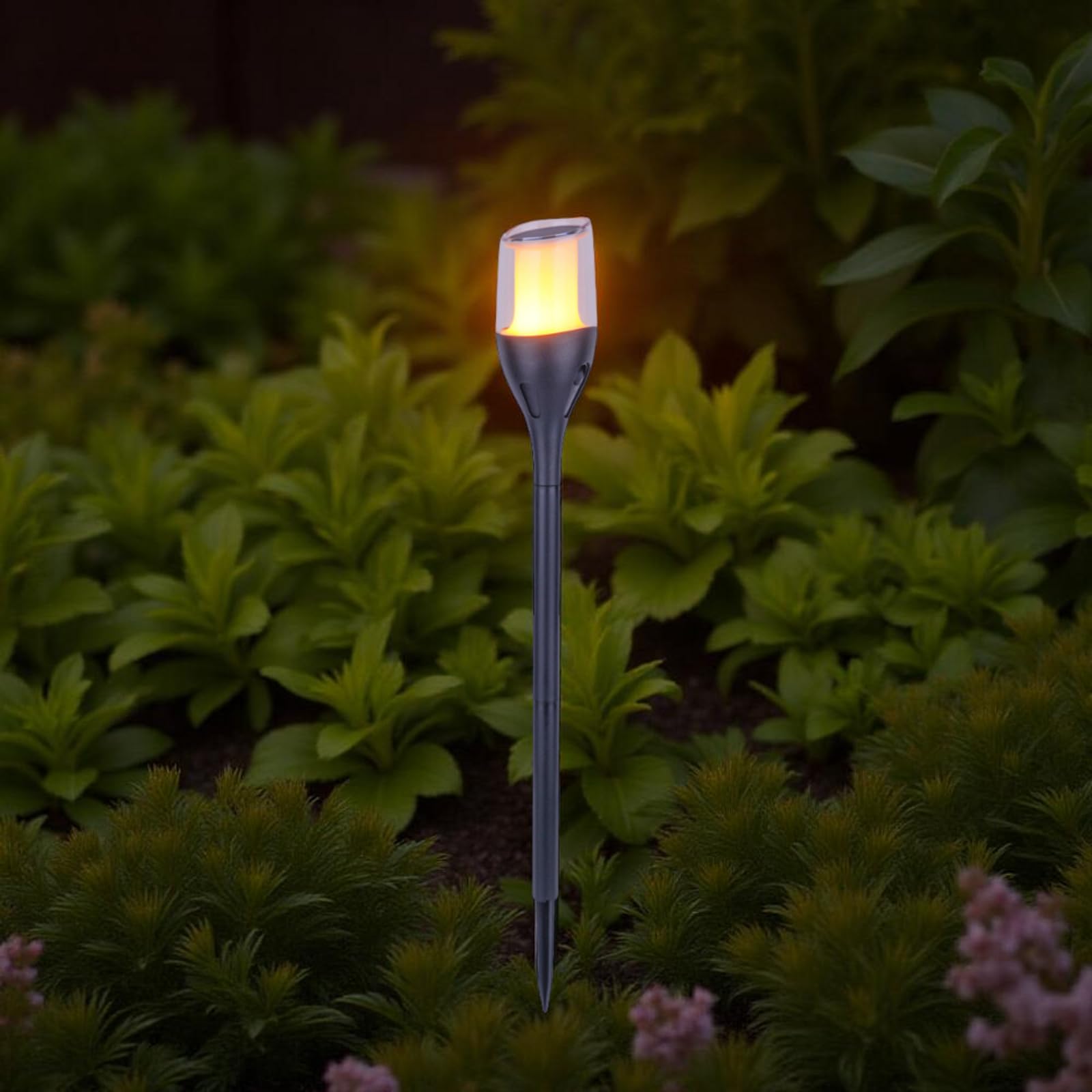 Solar Wegelampen Gartenleuchten LED Außenbeleuchtung 12er Set Solarleuchten | BURI Solarleuchte mit Dämmerungssensor, wetterfest und energiesparend für Gartenweg, Balkon, Terrasse und Eingangsbereich