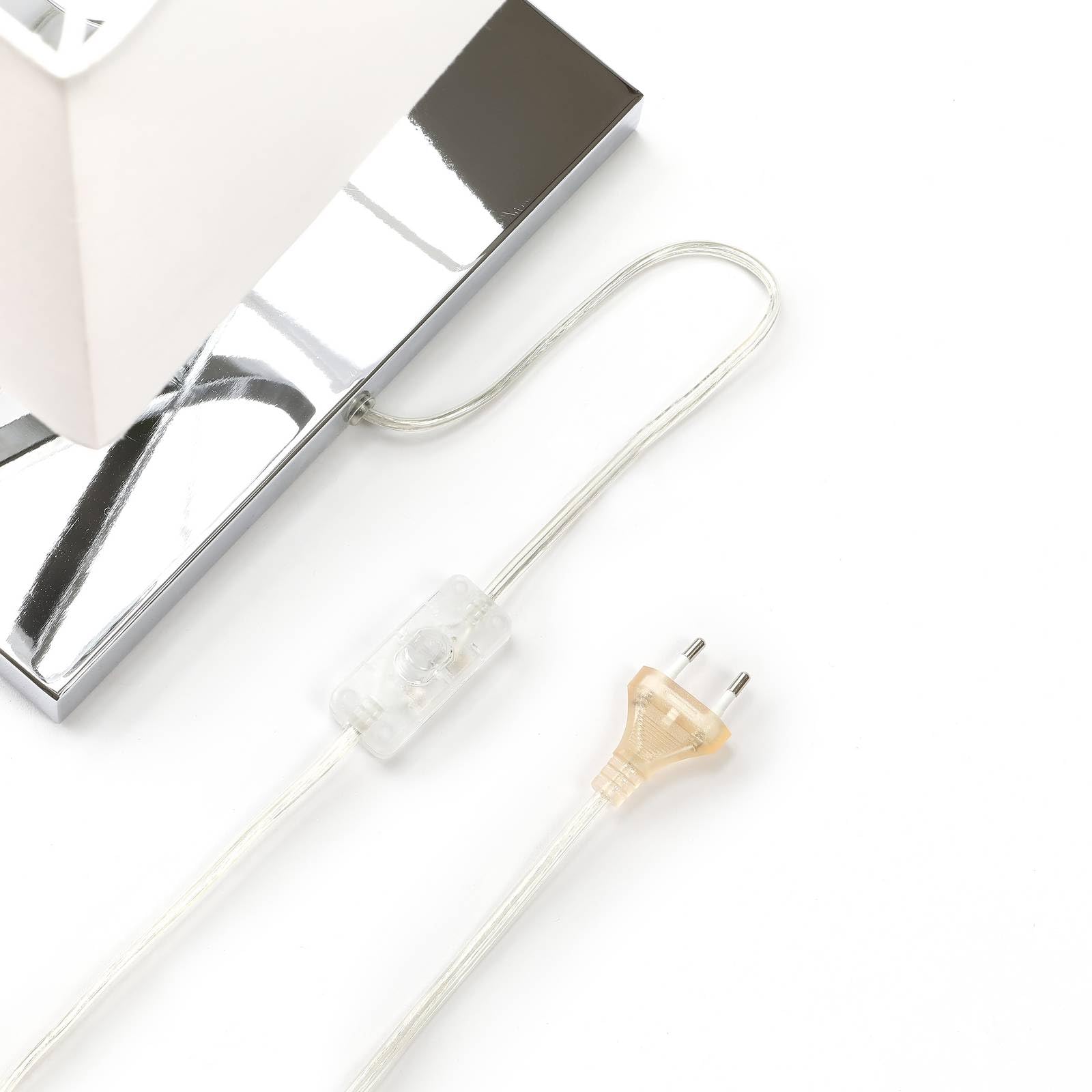 Lucande Tischlampe, Tischleuchte Stoffschirm weiß Nachttischlampe Stoffschirmlampe 1x E27 max. 60W ohne Leuchtmittel Schlafzimmerlampe