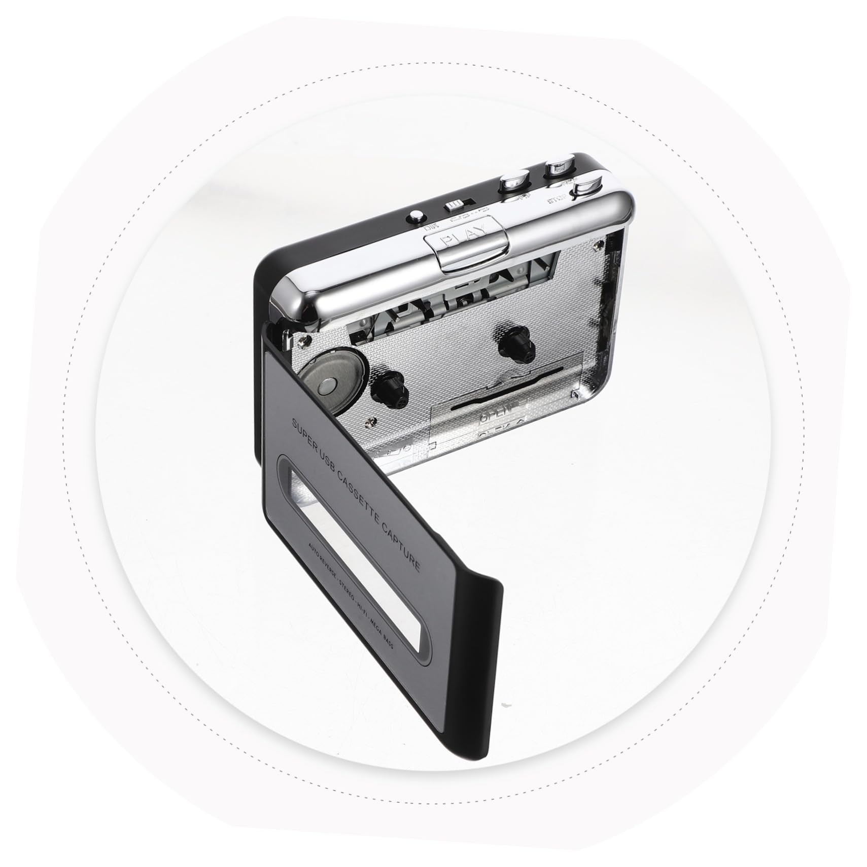OSALADI Convertitore Cassette USB Portatile Lettore Musicale da Cassetta Software di Conversione senza Driver Compatto per Trasferire Collezione di Nastri