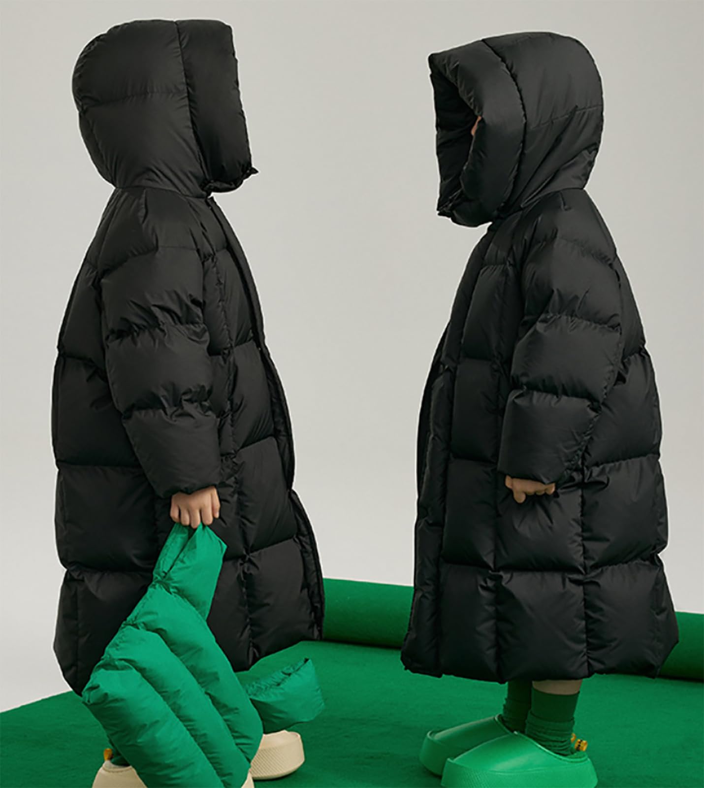 Cappotto invernale per bambini e ragazze, lunghezza media, cappotti caldi, imbottitura in cotone, tipo piumino