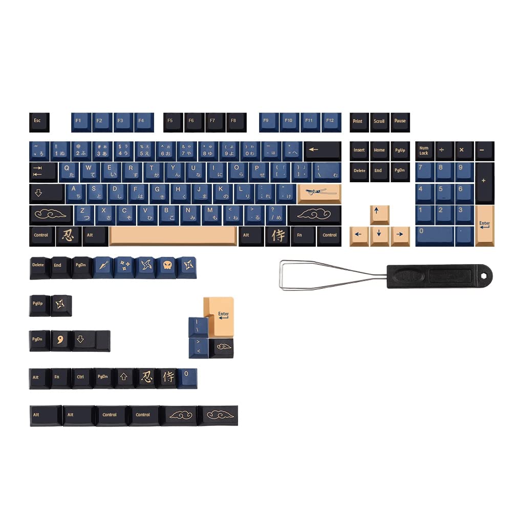 FUN HOMES 135 Keys/Set Samurai Theme PBT Dye Subbed Keycap for Mx Cherry Switch Mechanical Keyboard 