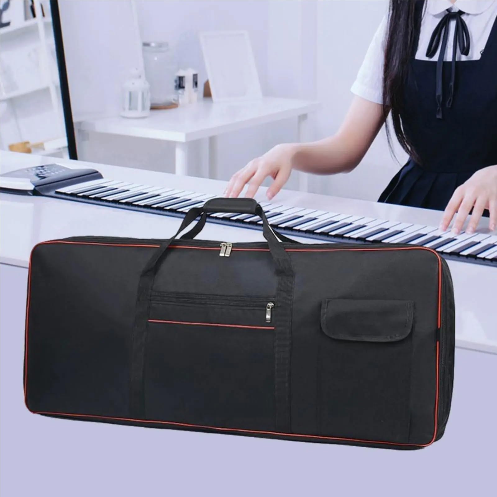 Borsa da trasporto per tastiera Custodia for tastiera a 76 tasti, strumento musicale for pianoforte elettrico, borsa imbottita for il trasporto da viaggio