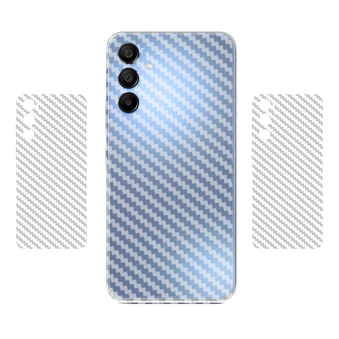 Berries™ (Pack of 2) Back Lamination Skin Compatible for Samsung Galaxy A15 5G || 3D Carbon Fiber Ultra-Thin Protective Film (Transparent) with Easy Installation KIT