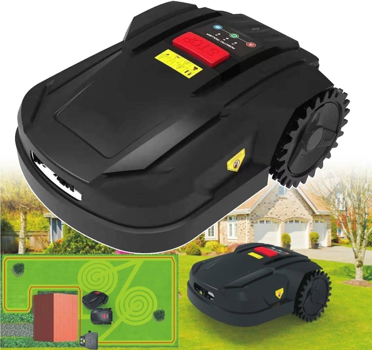 Robot koszący, w pełni automatyczny robot koszący, inteligentny robot koszący z funkcją planowania ścieżki koszenia, szerokość koszenia 18 cm, wysokość koszenia 2,5-5,5 cm dla trawnika o powierzchni