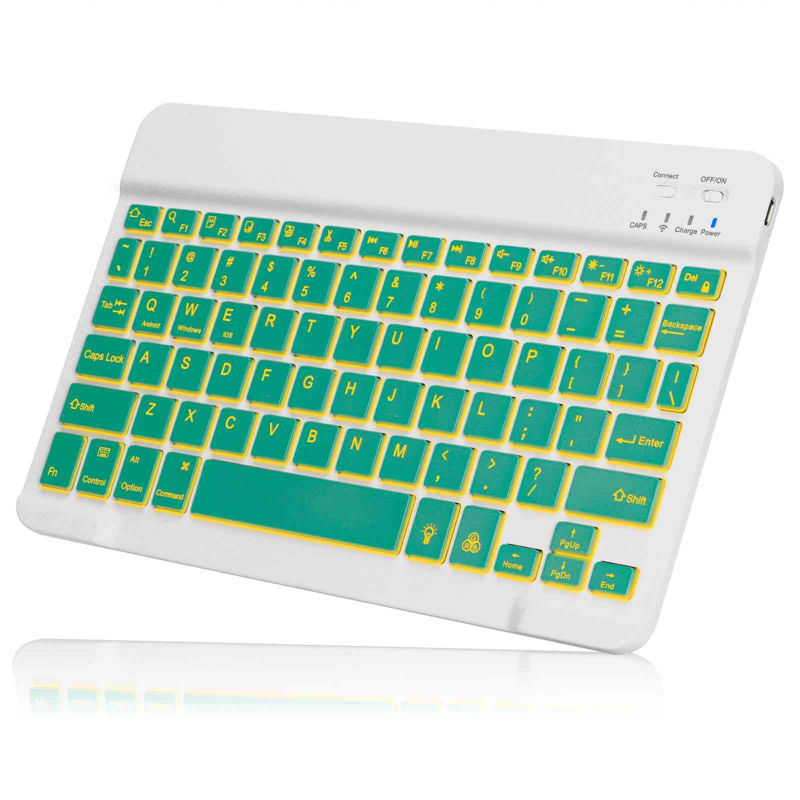 UX030 Lightweight Ergonomic Keyboard with Background RGB Light, Multi Device Slim Rechargeable Keyboard Bluetooth 5.1 and 2.4GHz Stable Connection Keyboard Compatible with Dell Latitude E6540 Laptop