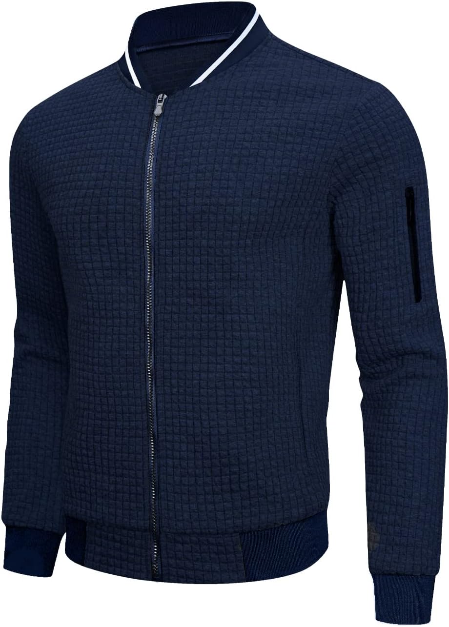 Mens Lightweight Jacket Casual Bomber Jacket Varsity Coat - Image 3