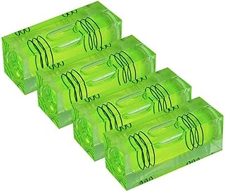 UMEI High Precision Mini Level Bubble, Three line Level Ball, Household Level (40X15X15mm 4PCS) (Green) (Without magnet)