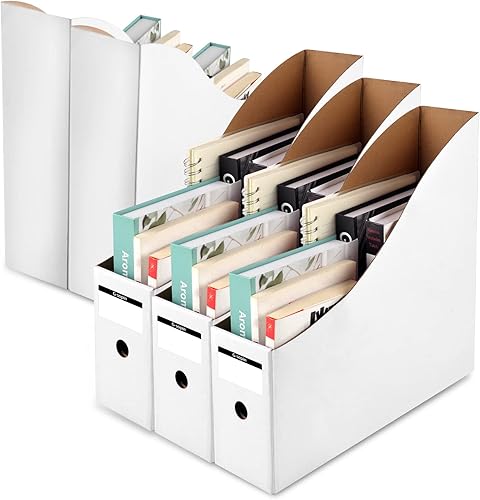 DOSTATNI Paquete de 5 soportes de papel para álbumes de recortes de 12 x 12 pulgadas soporte para revistas de cartón blanco organizador de