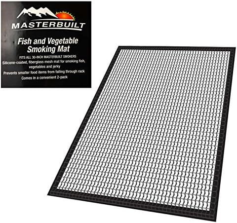 Masterbuilt Fish and Vegetable Mat for 30 inches Smoker Non Stick Silicone Coated Fish Jerky Vegetables Most Small Food Dishwasher Safe 2 Pieces