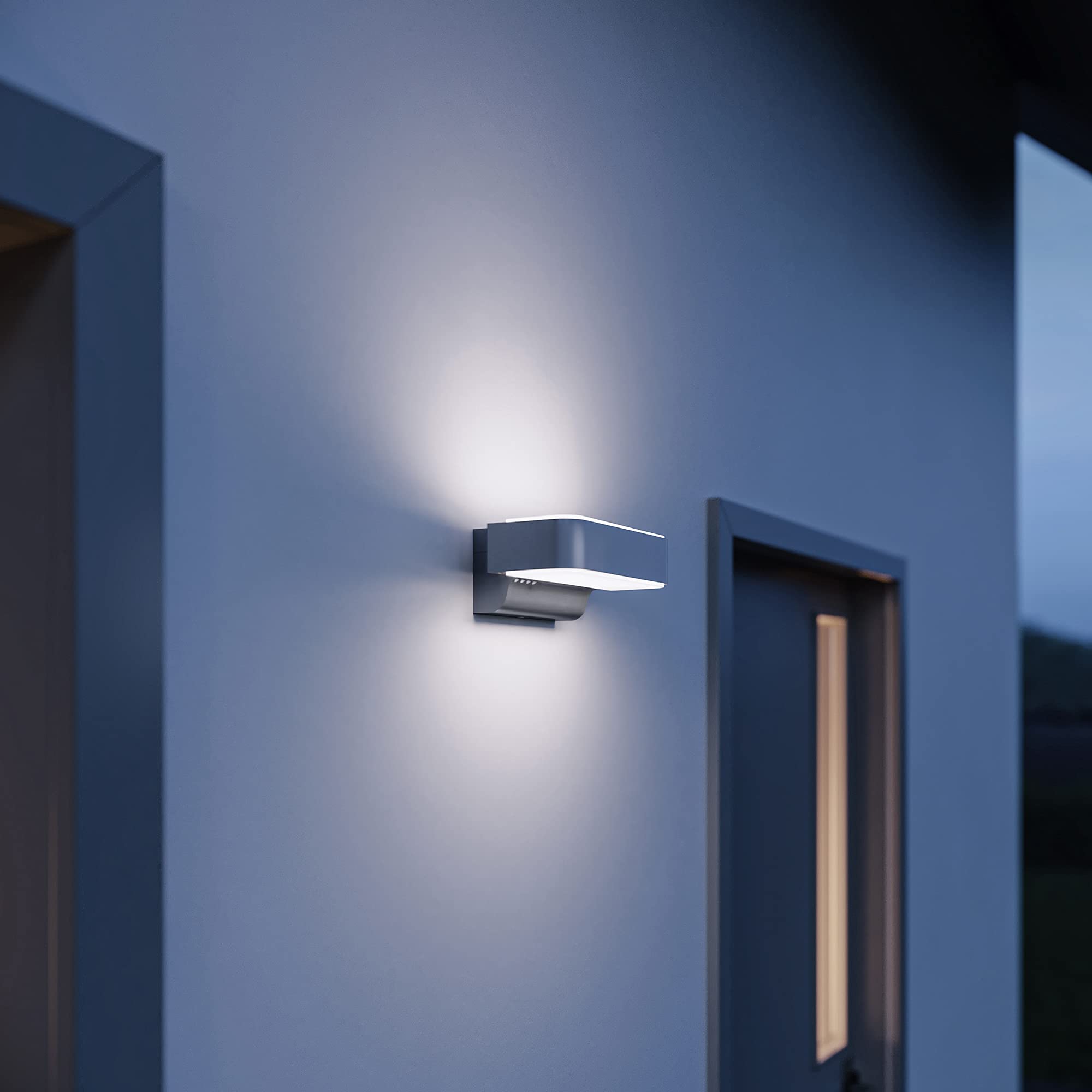 Steinel Connect LED lampa zewnętrzna L 810 C, inteligentna lampa ścienna, możliwość ściemniania, obsługa za pomocą aplikacji, 9,8 W, 3000 K, antracyt