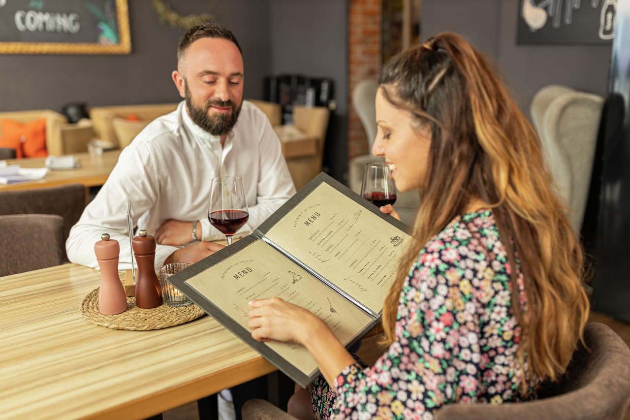 SIGEL SM180/5 podwójne przezroczyste koszulki do teczek na karty menu A4, do gumowego bindowania, 5 x 10 sztuk, wytrzymałe i łatwe do czyszczenia