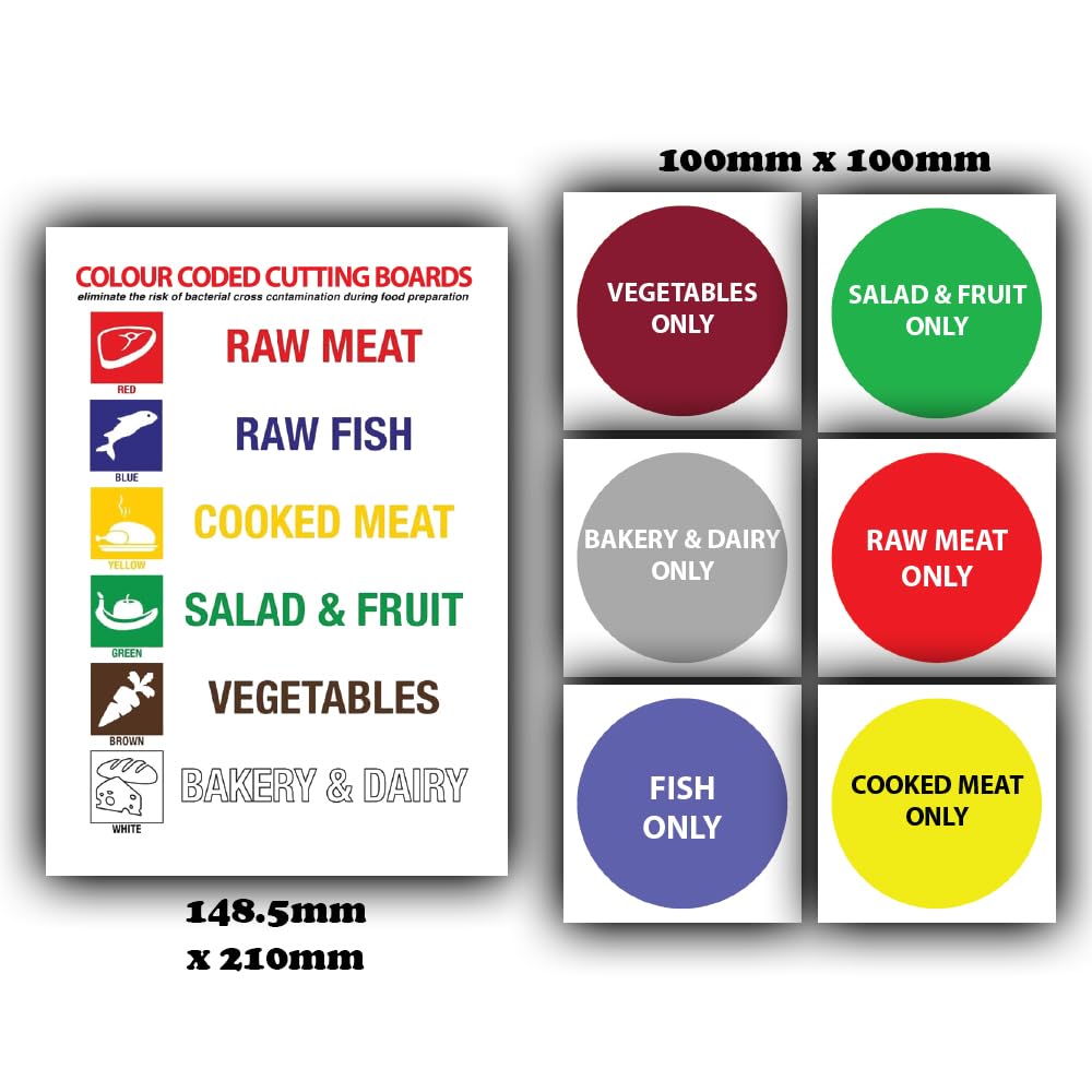 restaurant-kitchen-stickers-colour-coded-chopping-board-catering-allergen-sign-sticker-7-pack-raw-meat-only-fish-only-salad-fruit-only-vegetables-only-cooked-meat-only for Free Printable Colour Coded Chopping Board Chart Restaurant Kitchen Stickers - Colour Coded Chopping Board - Catering Allergen Sign Sticker - 7 Pack - Raw Meat Only, Fish Only, Salad & Fruit Only, Vegetables Only, Cooked Meat Only, : for Free Printable Colour Coded Chopping Board Chart
