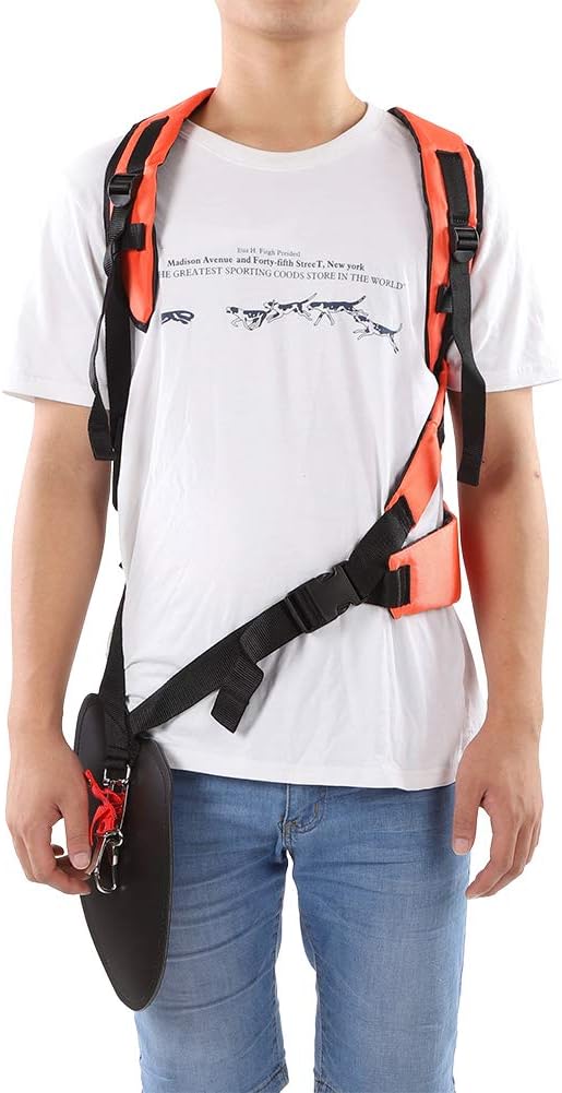 Trimmer Shoulder Strap, Double Shoulder Strap for Brush Cutters, Garden Lawn Mower Trimmers, Adjustable Nylon Belt Harness for Men and Women