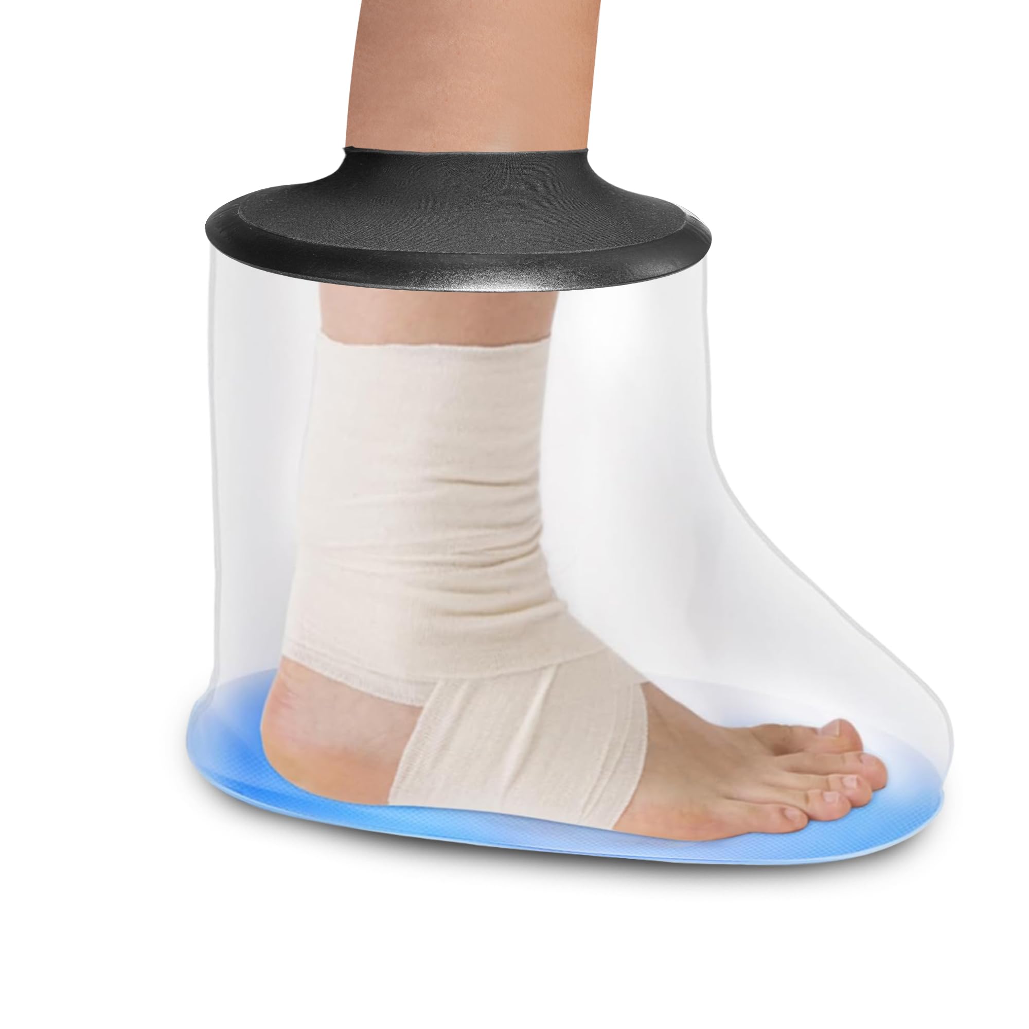 KEEFITT Waterproof Foot Cast Cover for Shower with Non-Slip Padding Bottom, KT5102 Foot Cover for Shower After Surgery Watertight Cast and Wound Protection to Broken Foot, Ankle