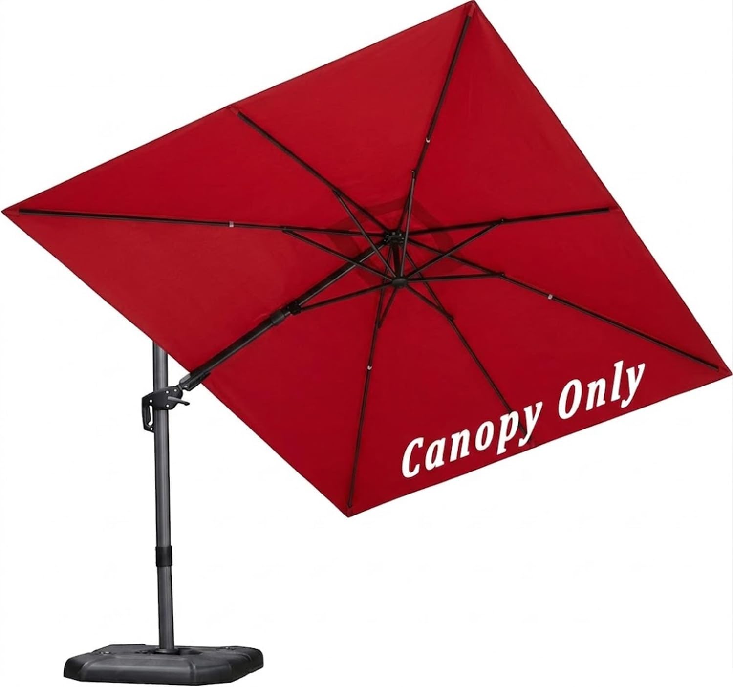 Toile de Rechange pour Parasol de Jardin Carré Rectangulaire, Toile de Remplacement de Parasol 2x2 2.5x2.5 3x3 3x4m, Tissu Imperméable Anti-UV 8 Baleines(Rouge,300x400cm)