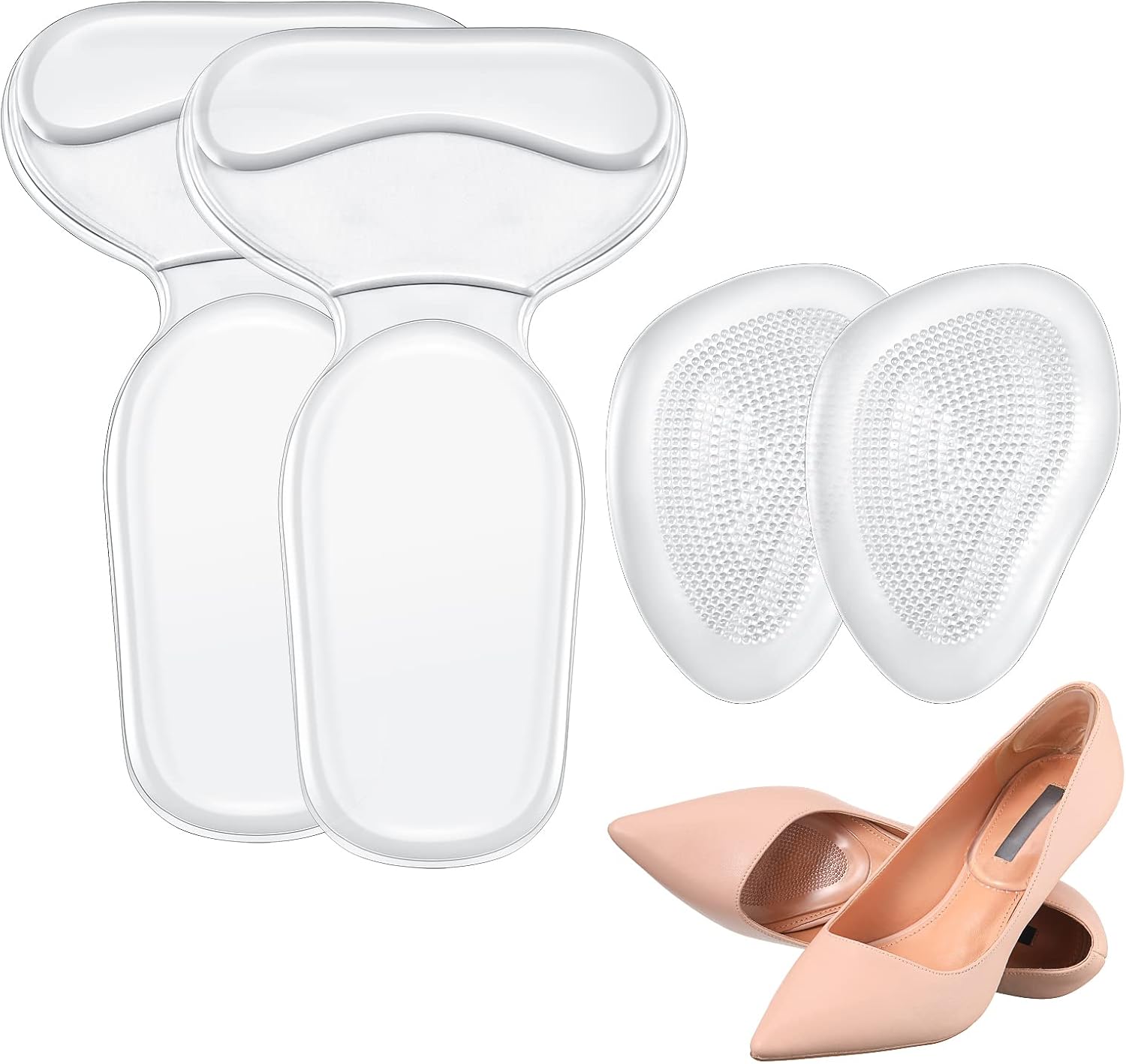 4 Pieces Heel Grips High Heel Cushion Silicone Shoe Pads for Women Gel