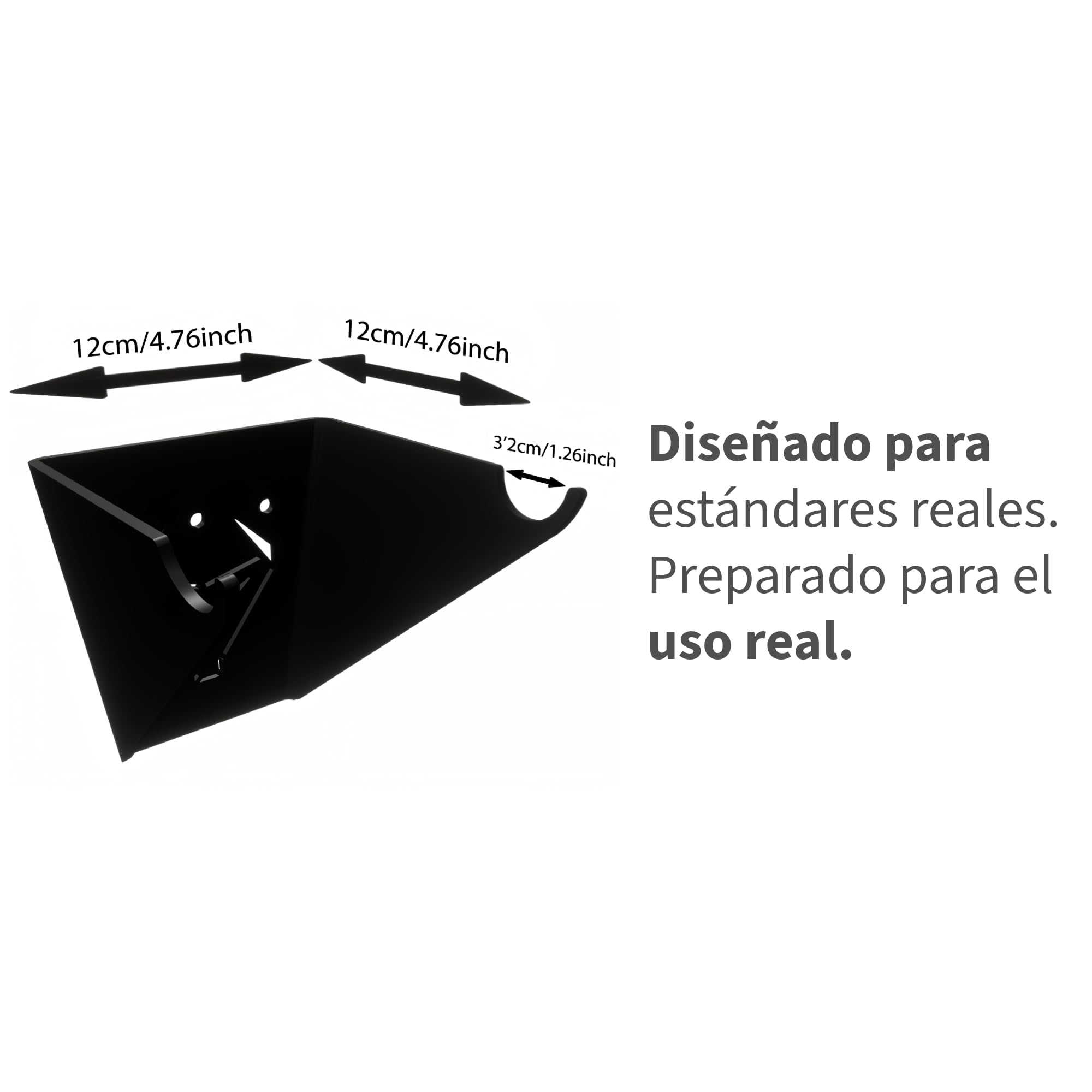 Soporte de Pared para Mancuernas (Pack 2 Unidades) – Rack Individual de Acero Reforzado para Pesas – Capacidad hasta 50 kg – Ahorro de Espacio en Gimnasio en Casa – Diseño Horizonte by Lezoconcept
