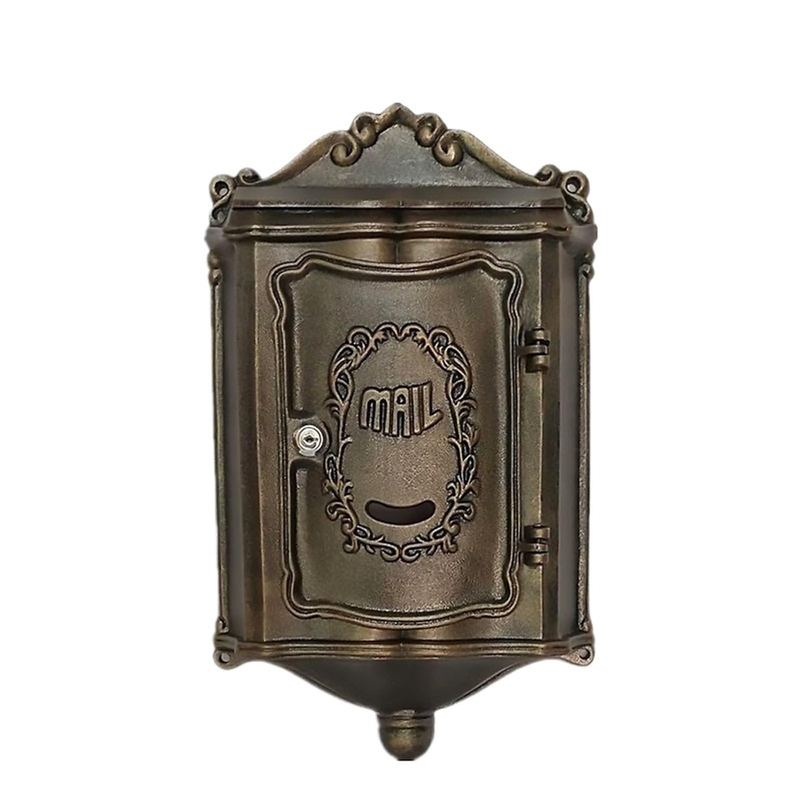 Locking Mail Box for Outside, Wall Mount Mailbox Cast Aluminum Multicolor(Bronze)