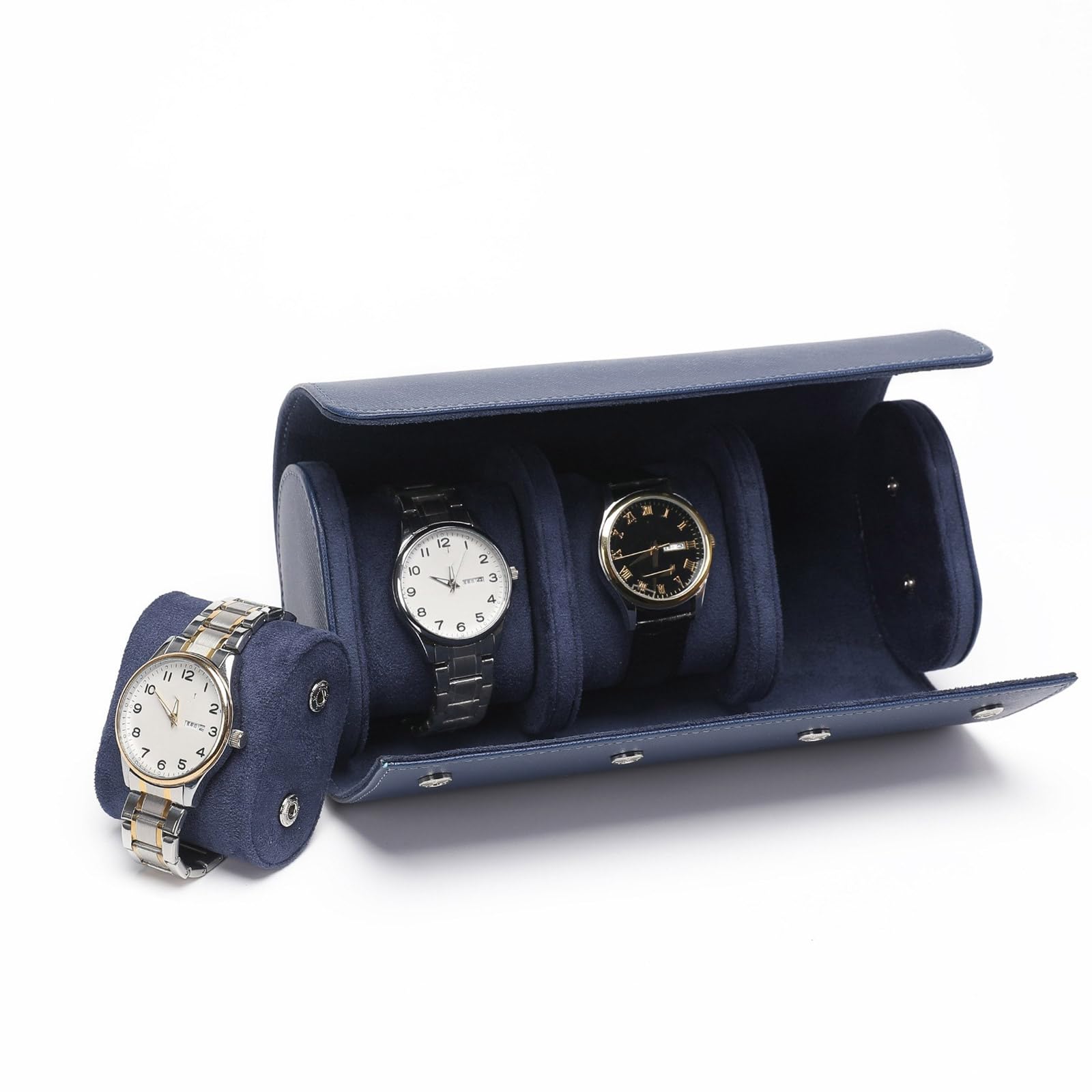 YWLUUOO Watch Box for Men Women Watch Roll Case 1/2 / 3Slot Leather Organizers PU Vintage Display Jewelry Storage Roll Case
