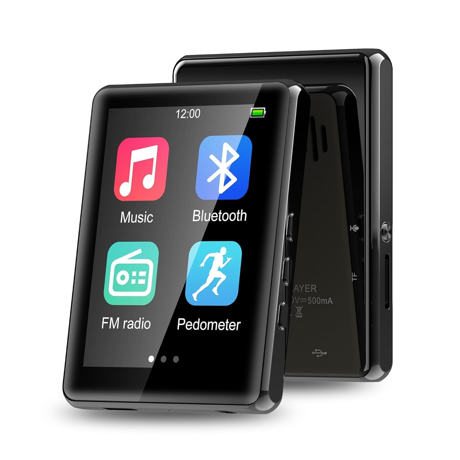 Drumstone 𝟏𝟓 𝐘𝐞𝐚𝐫𝐬 𝐆𝐮𝐚𝐫𝐚𝐧𝐭𝐞𝐞 Mp3 Player with Bluetooth – Full Touch Screen Music Player with Built-in HD Speaker, FM Radio, Pedometer, and Recording Support– Includes