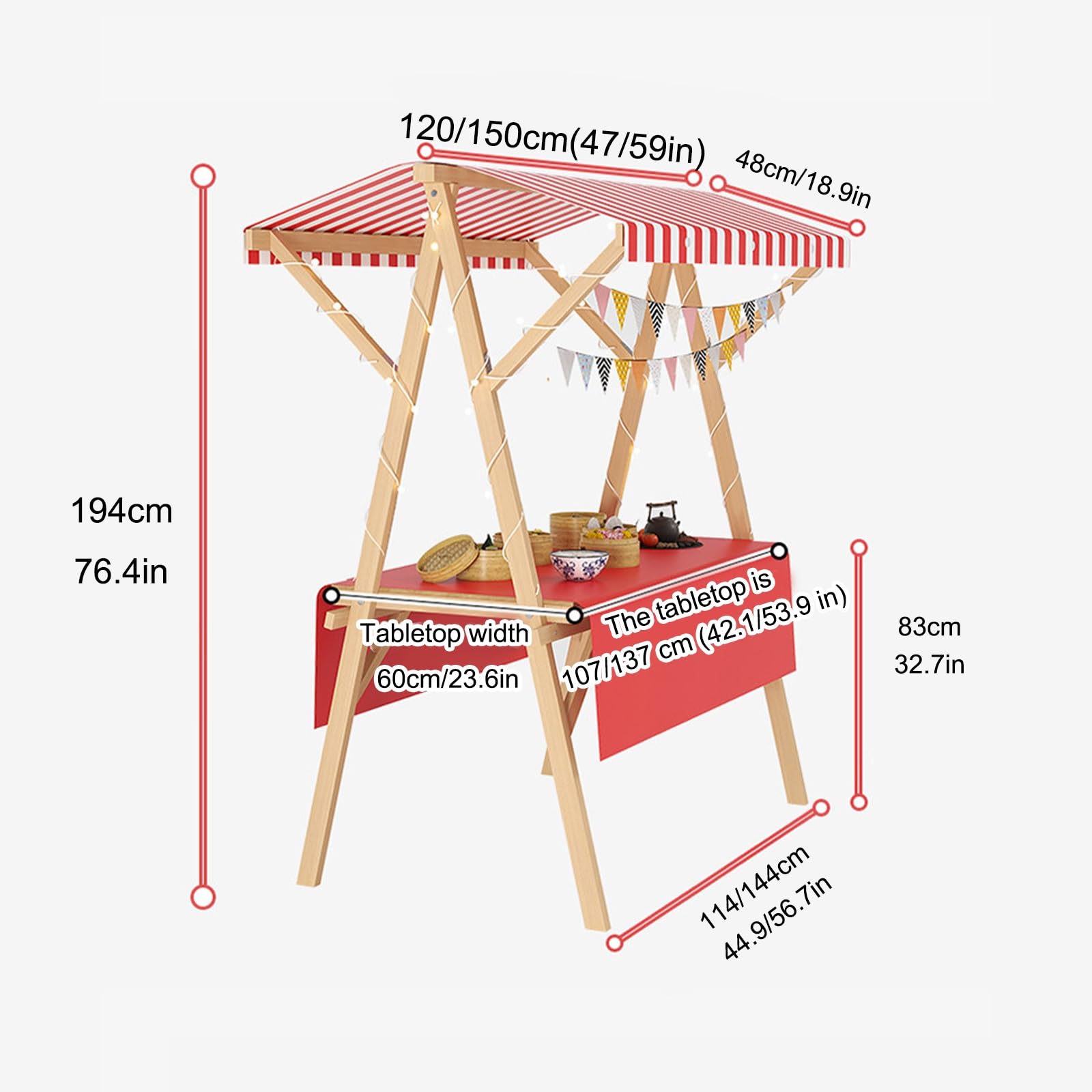 Mobi – Carrello da esterno per eventi, feste e festival, ideale per cibo da strada, catering, facile installazione e trasporto, perfetto per camion di cibo