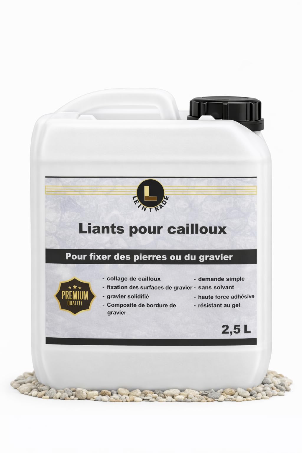 Liant pour Gravier 2,5L Extérieur – Stabilisateur pour Cailloux et Pierres – Colle pour Gravier – Idéal pour Allées, Terrasses et Jardins – Prêt à l’Emploi