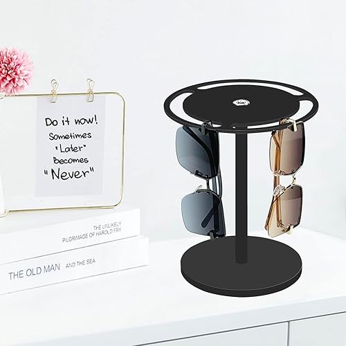 Miniatura 10 de Bigfety Soporte acrílico para lentes de sol con rotación de 360 grados, estante de exhibición de anteojos, organizador de mesa transparente para