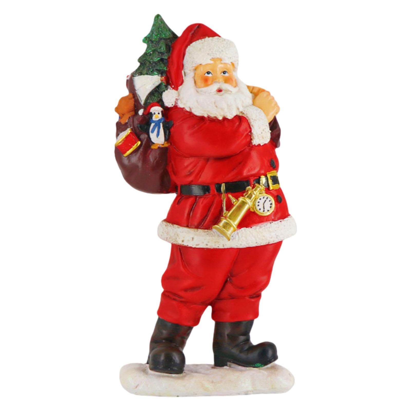 Figurine de Père Noël extérieur et intérieur en résine pour décoration de bureau et étagère