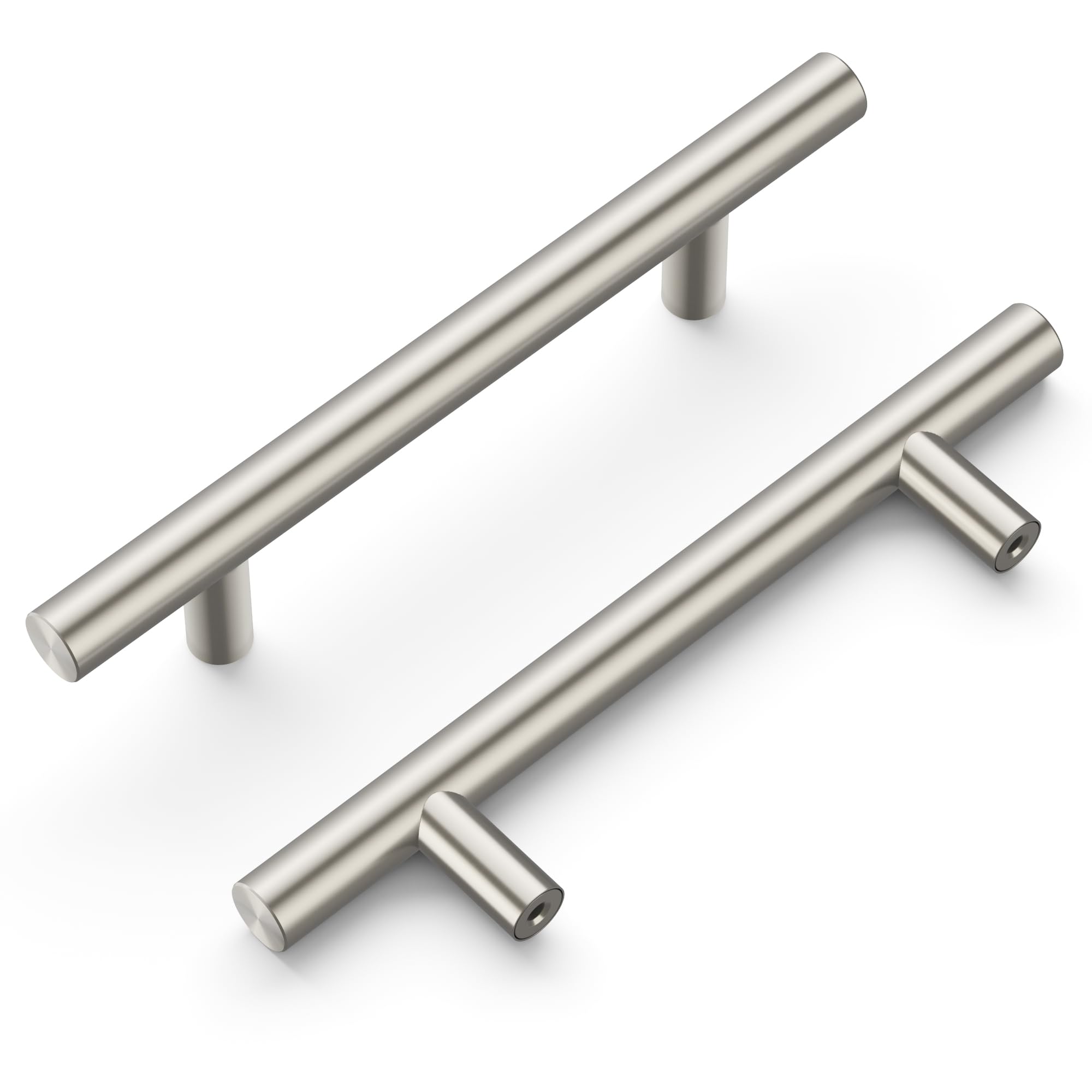 Hickory Hardware Basics Collection Bar Pull 3-3/4 Inch (96mm) Center to Center, Satin Nickel Finish, 10 Pack