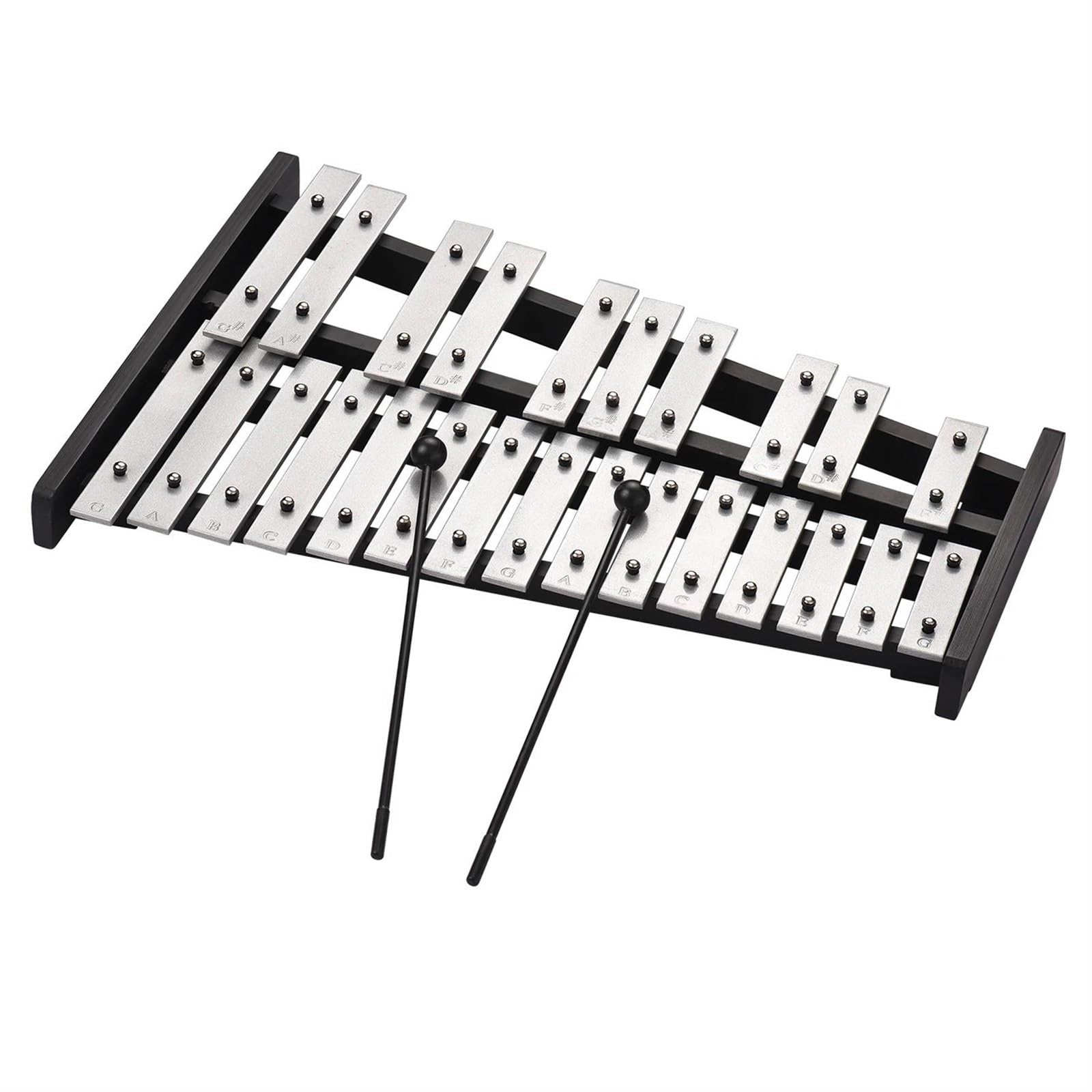 Xylophone Xylophone Pliable 25 Notes Glockenspiel Cadre En Bois Barres En Aluminium Instrument De Musique À Percussion Cadeau Avec Transport