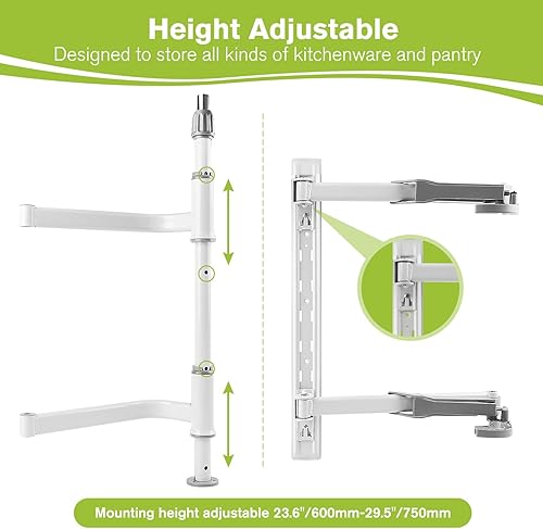 Miniatura 10 de Organizador extraíble de armario de esquina ciega, organizador de gabinete extraíble de cierre suave de 36 pulgadas, gabinete de esquina Lazy Susan