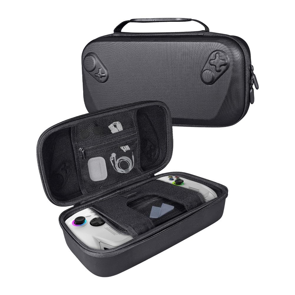 Custodia rigida in EVA per Xbox Series X e rog X, custodia da viaggio compatta con scomparti per giochi e accessori, 317 x 159 x 91 mm, nero