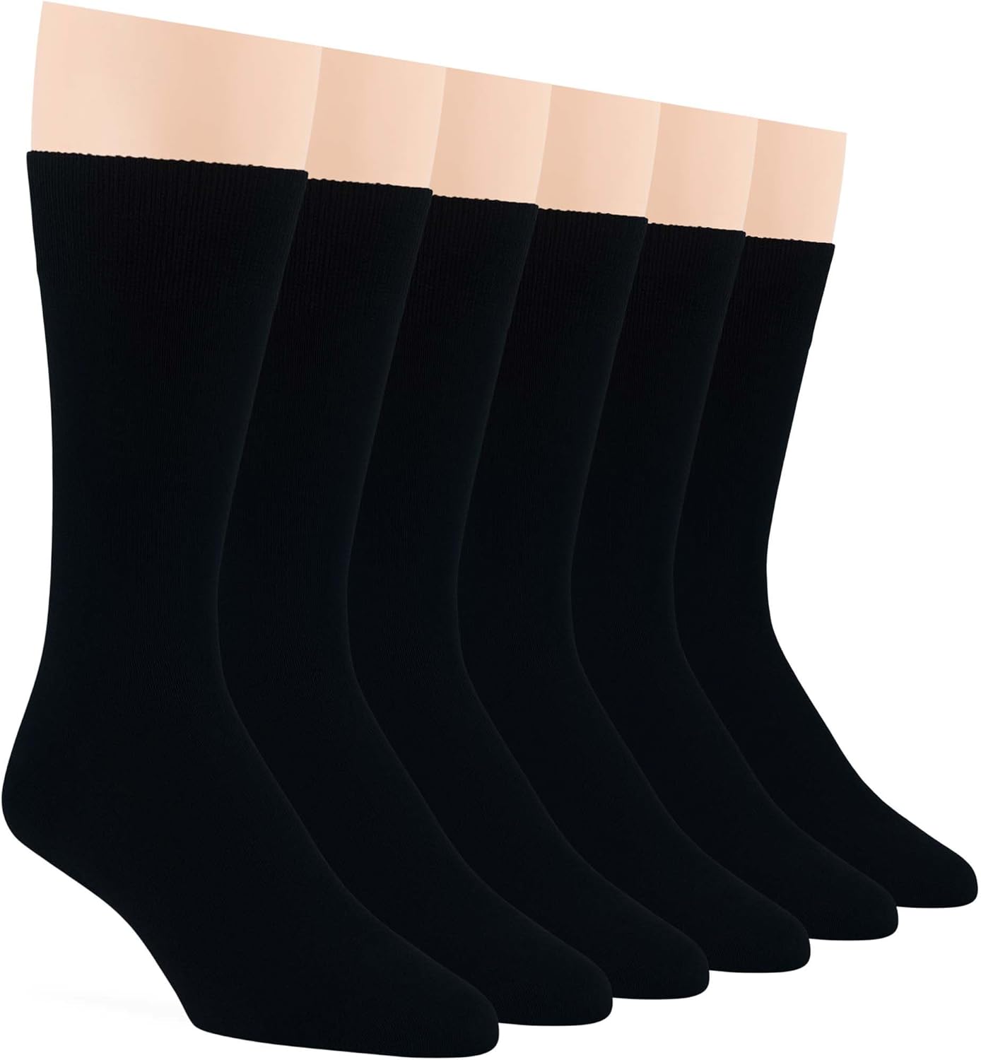 7BigStars Men Dress Socks 6 Pairs Crew Size 10-13 13-15 Soft Stay Up Fit Business Office Cotton Comfort - Image 5