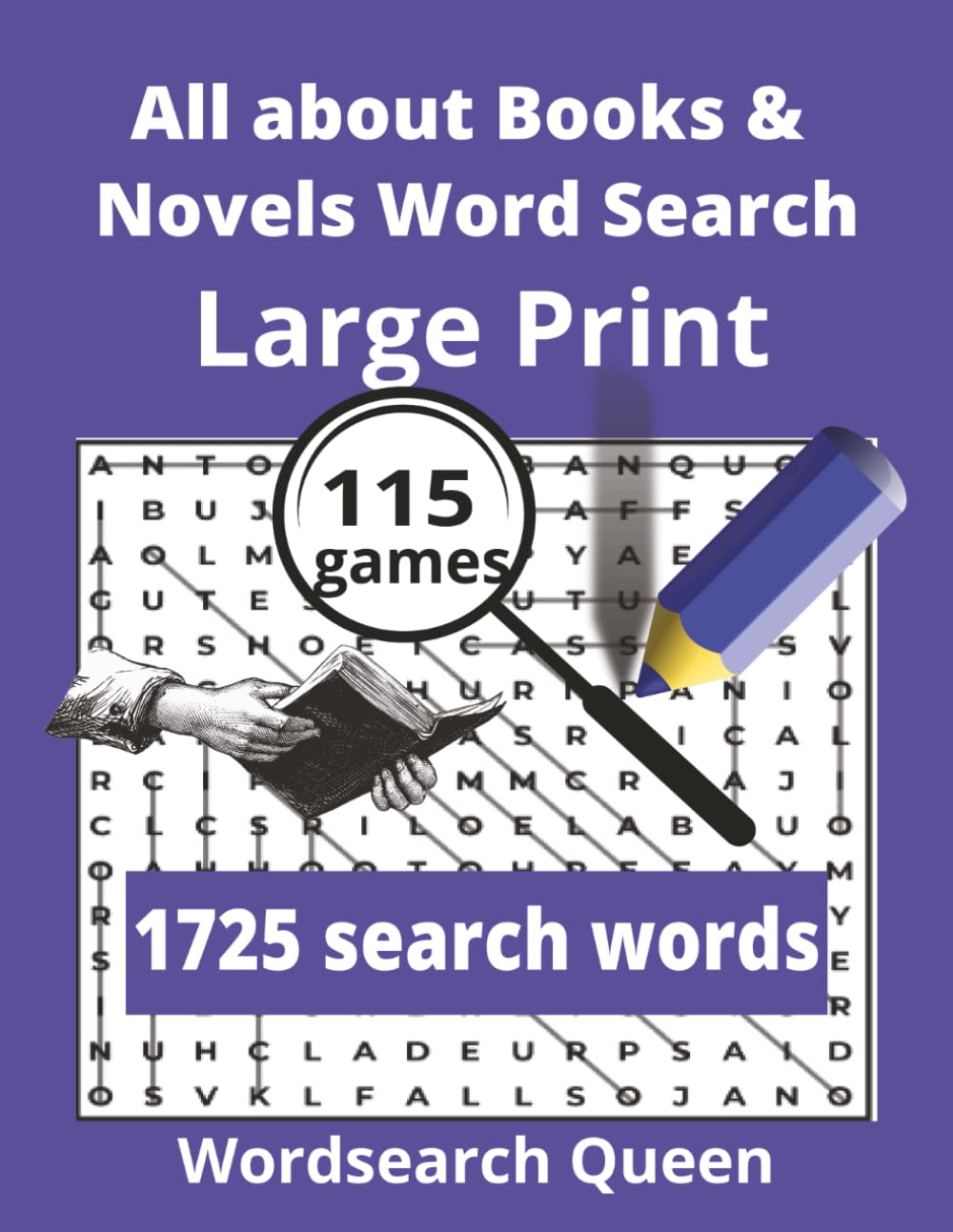 All about Books & Novels Word Search: Large Print - 1725 Search Words