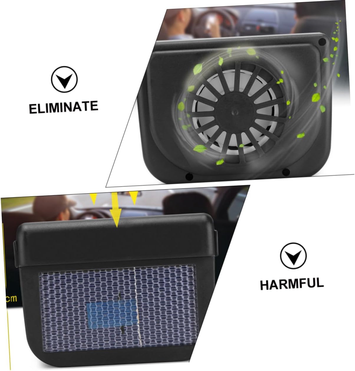 2pcs Solar Powered Car Exhaust Fan Circulation Cooling Ventilation Fan for Vehicles Freshens Air Reduces Heat Easy Installation Design