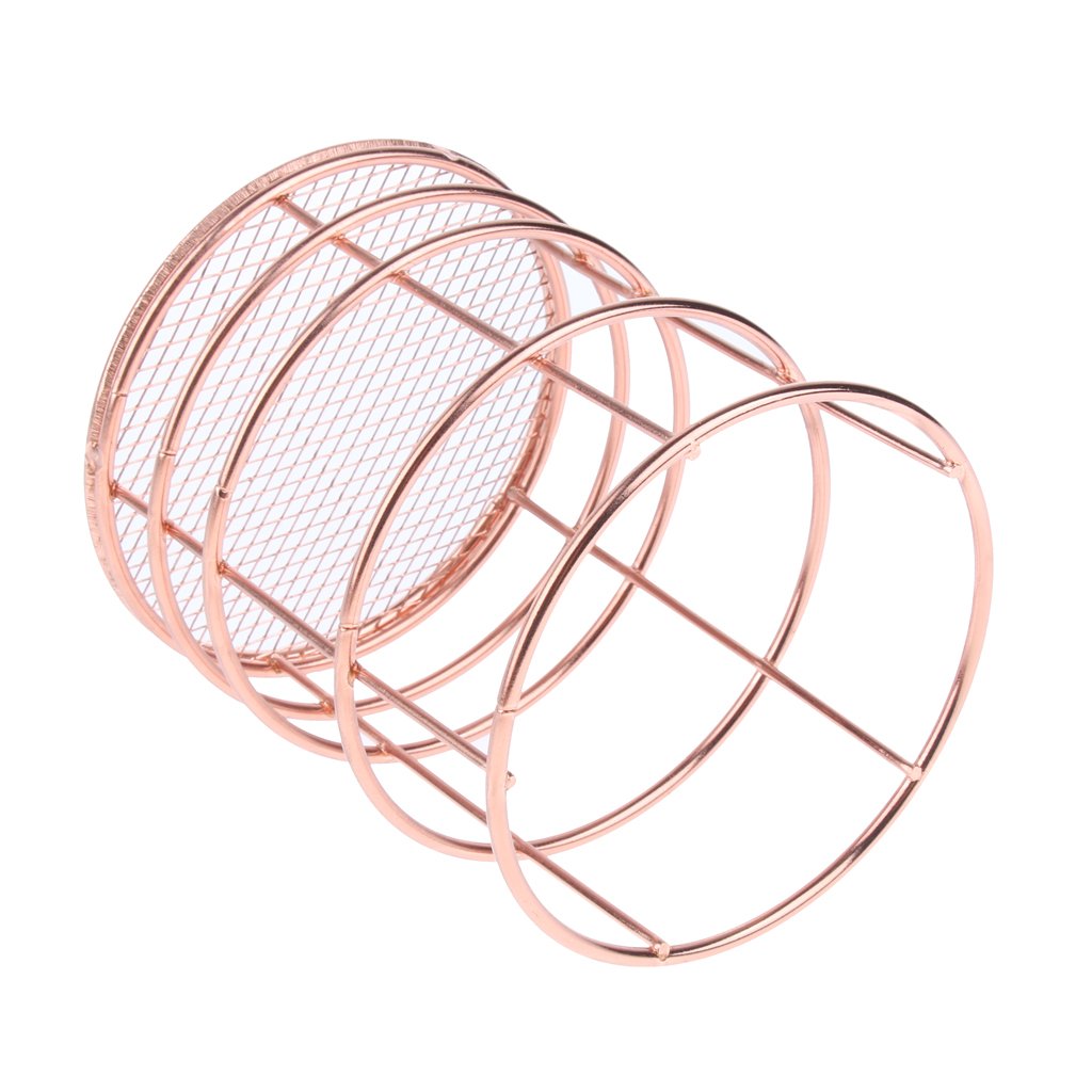 Stifteköcher aus Metalldraht, rund, rotgoldfarben, 10 Stück