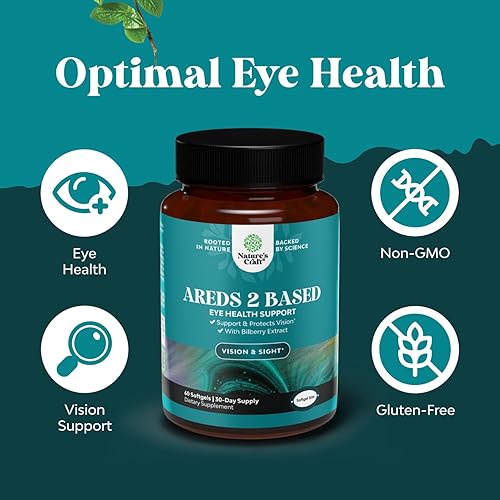 Miniatura 3 de Natures Craft AREDS 2 Suplemento de salud ocular a base para adultos, veganas, AREDs, 2 vitaminas oculares para la visión, protección de luz azul,