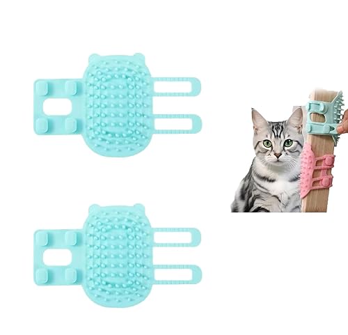 Miniatura 1 de 2 cepillos de esquina para gatos, reduce el desprendimiento, los arañazos y la picazón, artefacto de cosquillas para mascotas con cerdas de