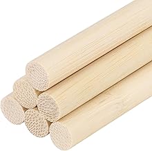 DMiotech 20 Pack 10mm x 400mm Wooden Dowel Rods Unfinished Natural Birch Sticks Wood Craft Sticks for Home Decor Projects and Making DIY Craft,Wood Color