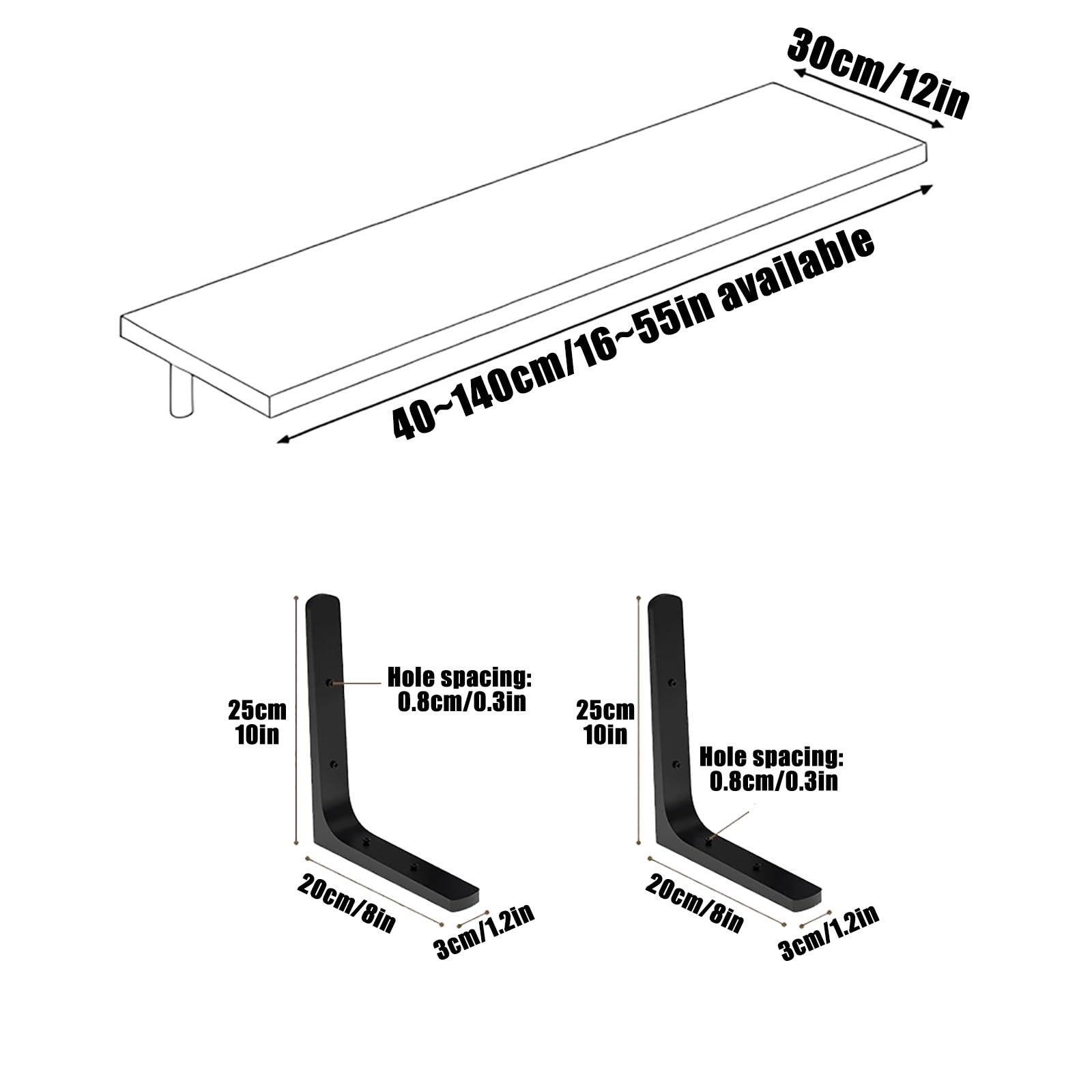 Mensola Superiore Rettangolare In Legno per Termosifone, Mensola Espositiva a Parete, Copri Termosifone Sopra il Termosifone, Supporto Triangolare, per Soggiorno/cucina(Brown,60 * 30cm/24 * 12in)