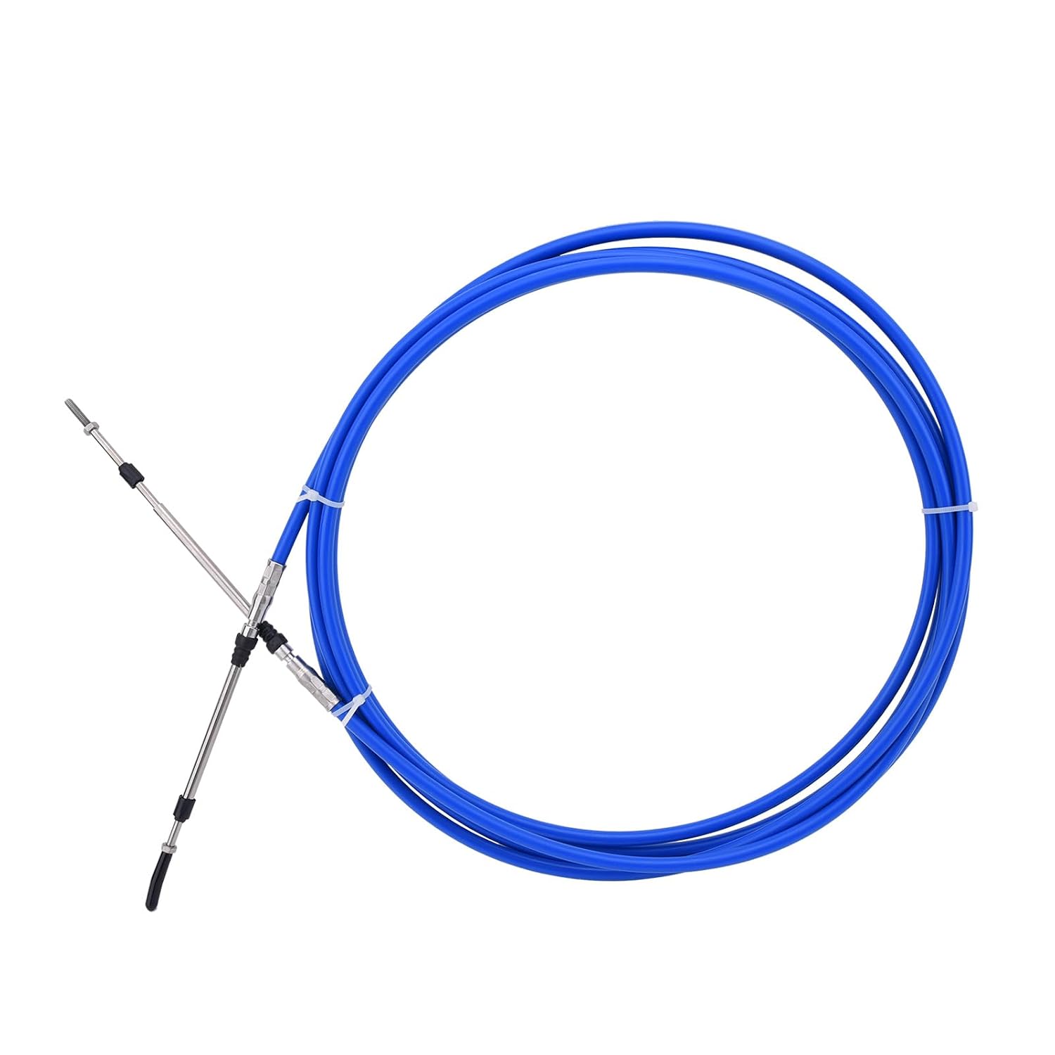 Boat Throttle Control Cable 18 Feet (2pcs Blue) Outboard Rotary Steering Cable for Most Single Station Boats