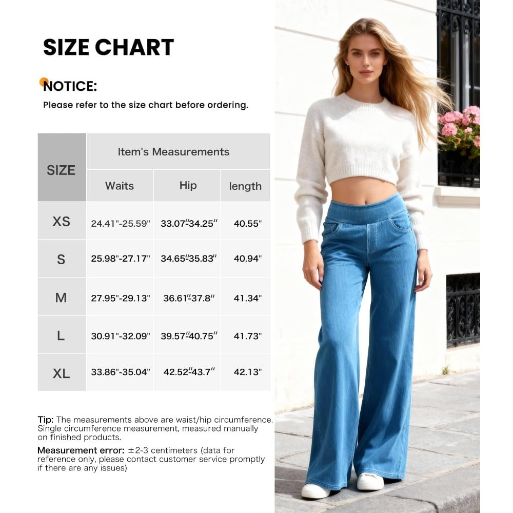 Jeans Mujer Stretch de Pierna Ancha y Recta Tiro Alto Estilo Baggy Pantalones Casual Efecto Moldeador con Bolsillos Ajuste Suelto rectos/D/M